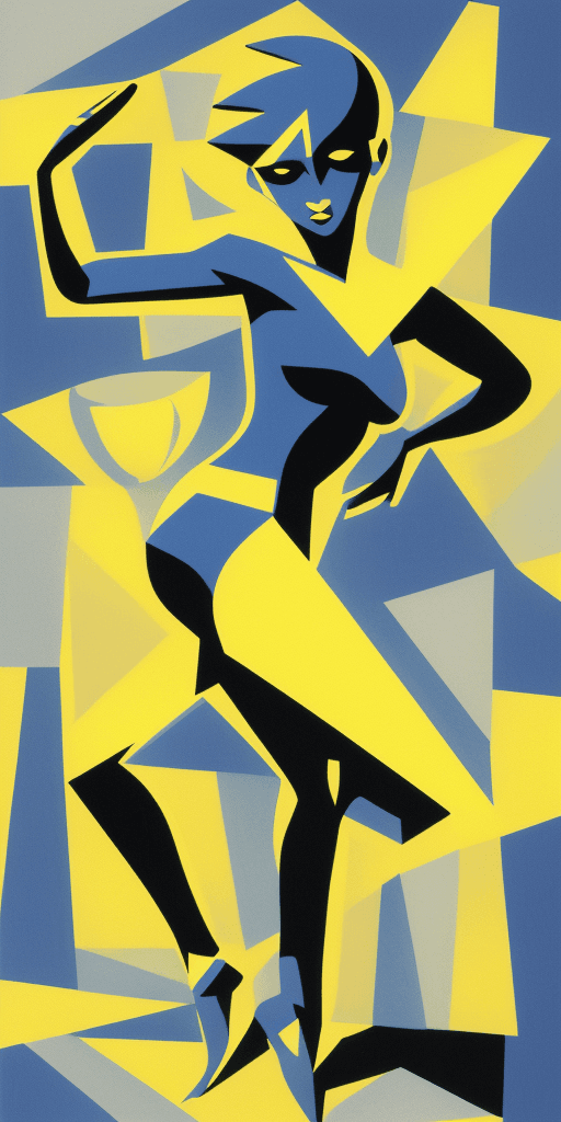 AI generated: (16k4d art rfktrstyle Half a pound of tuppenny rice), Cubist Angles, (Dynamic Pose)