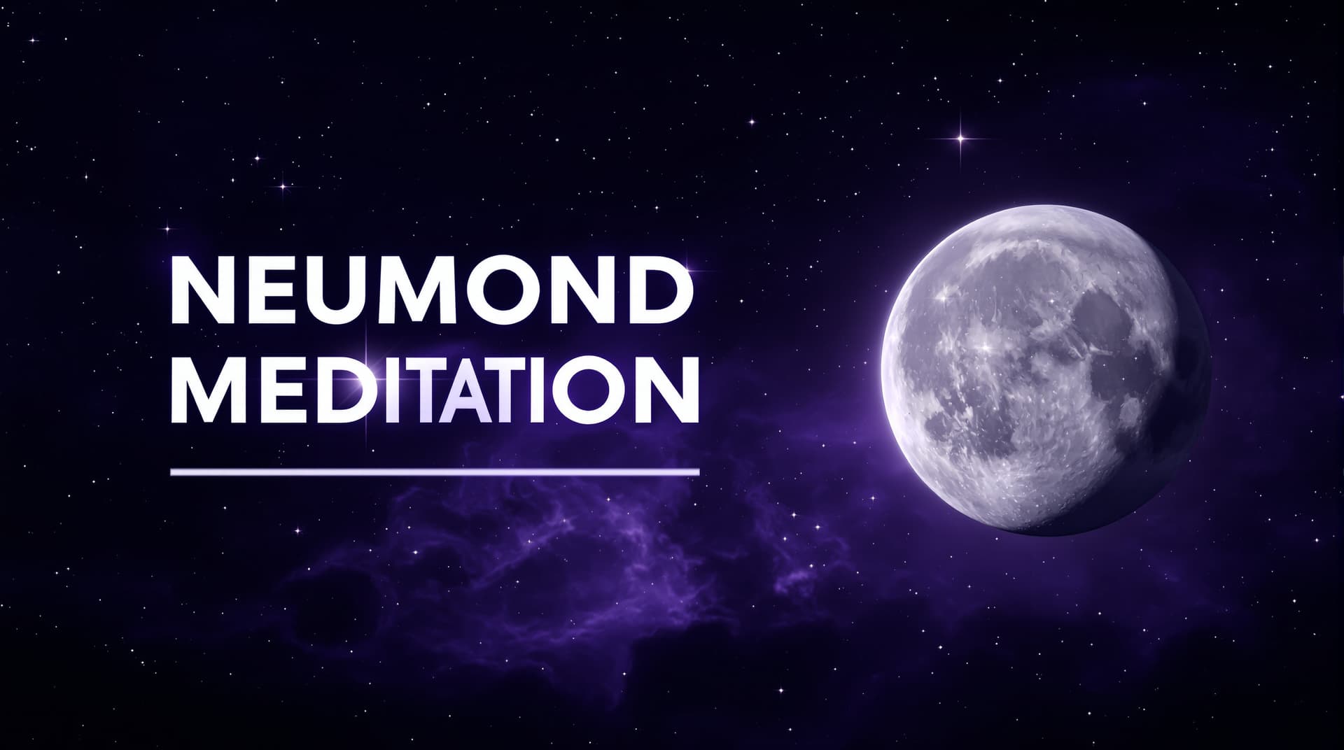 AI generated: YouTube thumbnail, 16:9, graphic design. Dark space/galaxy background in violet–indigo with soft neb...