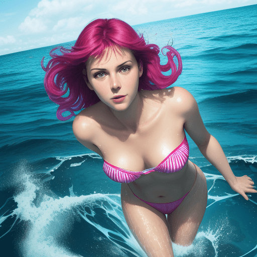 AI generated: fantastic woman in the sea

