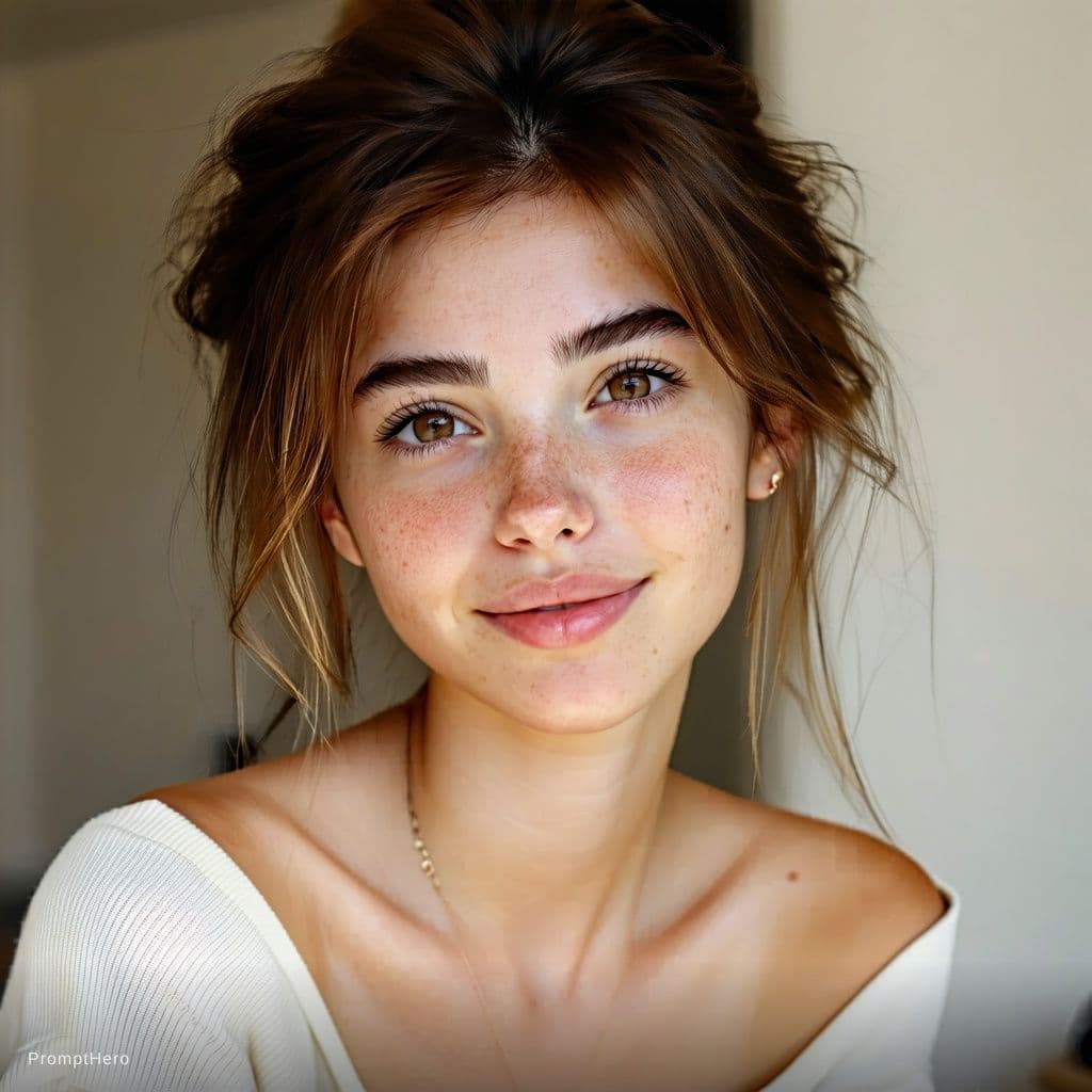 AI generated: same girl, consistent face, young Turkish woman, 22-25 years old, soft brunette hair, light brown ha...
