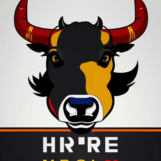 AI generated: Formula 1 minimalist team logo based of an spanish team whose name is HRE and have a minimalist bull...