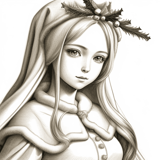 AI generated: detailed drawing mary christmas