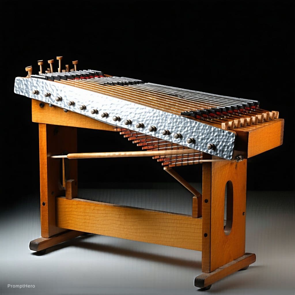 AI generated: Musical instrument Hammered Dulcimer.