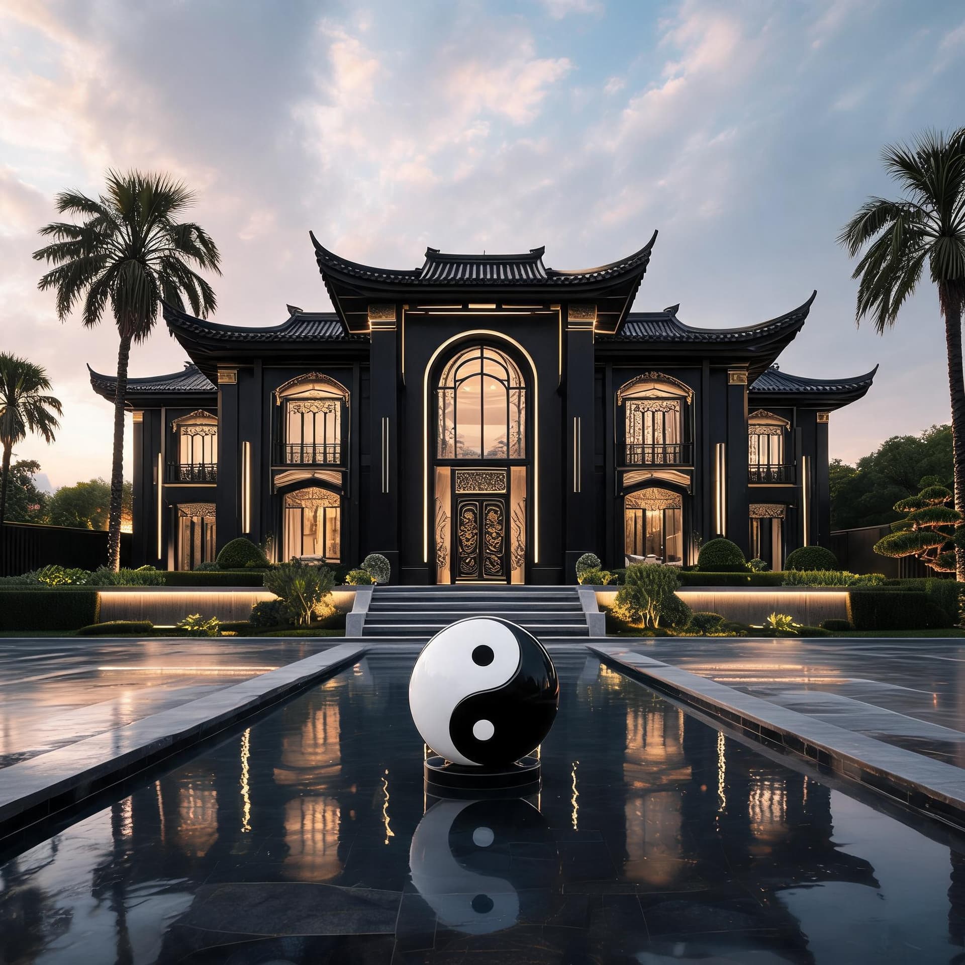 AI generated: Ultra-realistic architectural visualization of a contemporary luxury home, inspired by modern and Ja...