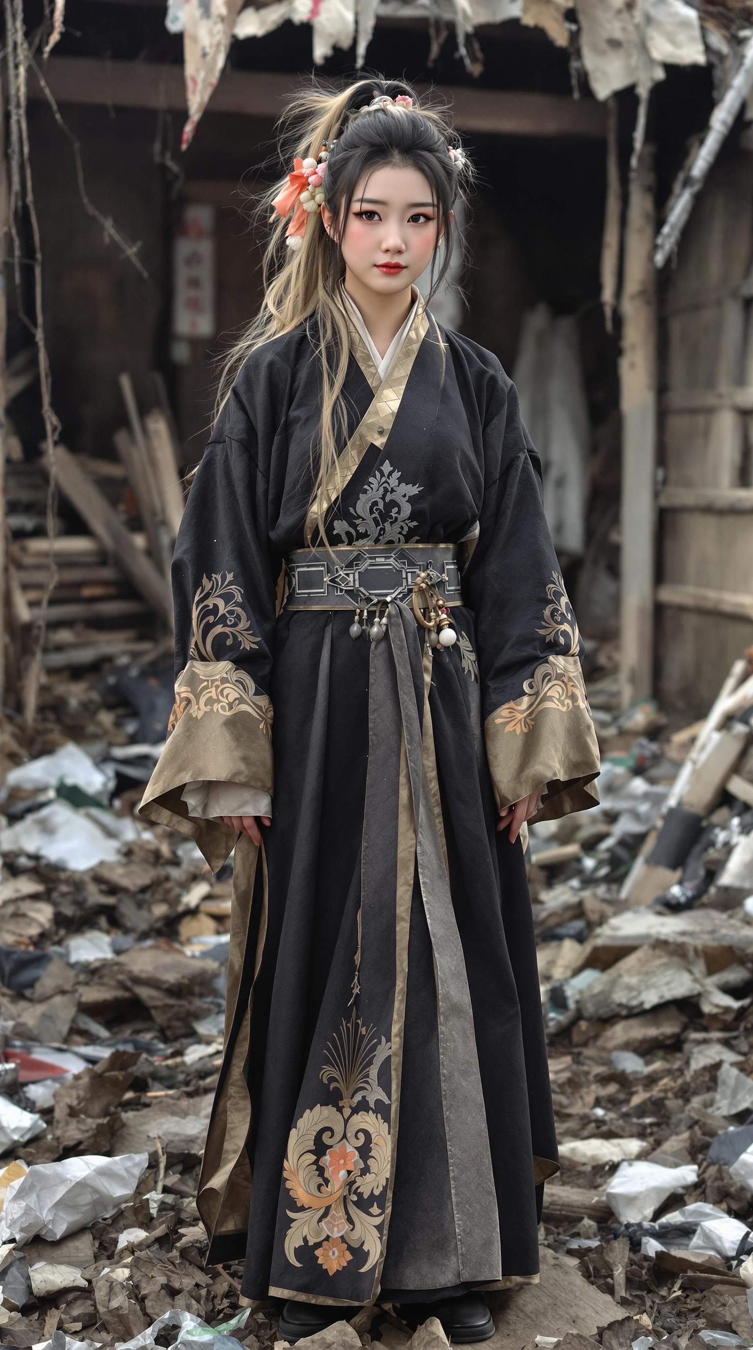 AI generated: a professional photo of a exceptionally of the most beautiful (Chinese peasant girl) girl in China, ...