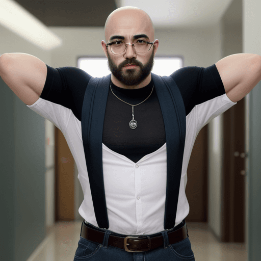 AI generated: homem pelado de pênis duro e grande sentado 
