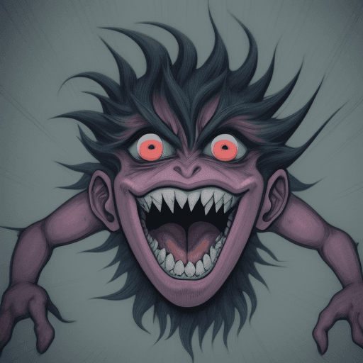 AI generated: Manga-style illustration of anxiety as a monster
