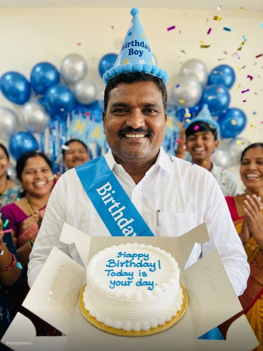 AI generated: Create a middle person image today is his birthday.please make a image of middle person as per your ...