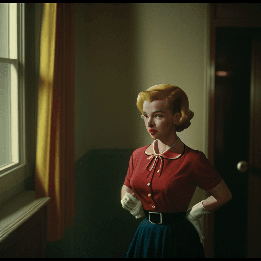 AI generated: movie still, 1950's, cinematic, shot on kodak portra