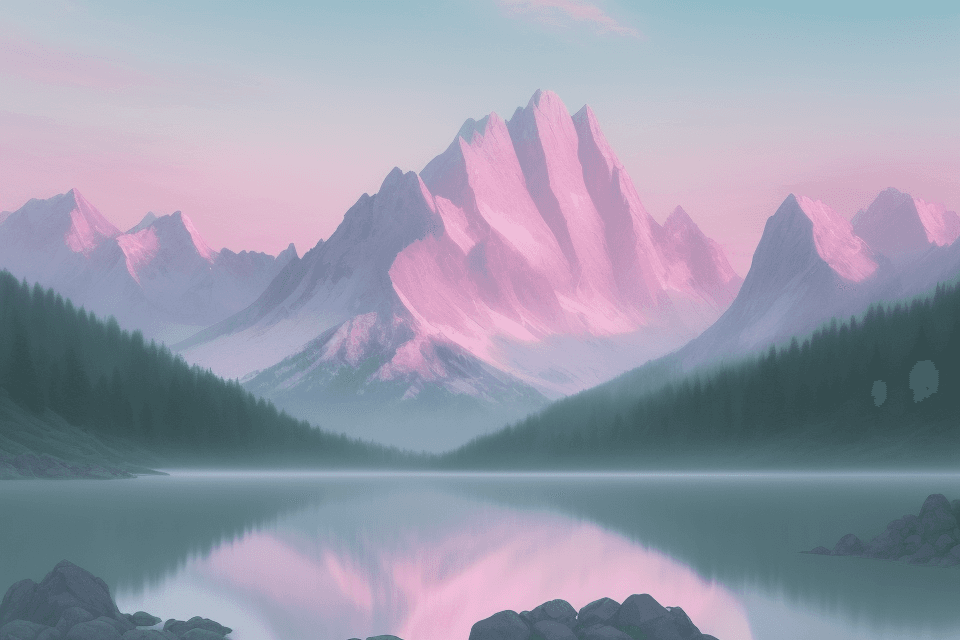 AI generated: landscape to meditate that reflects relaxation with mountains with pastel colors