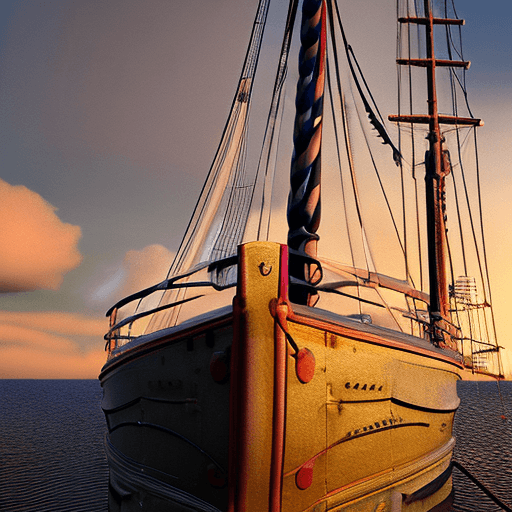 AI generated: Photo of a ultra realistic sailing ship, dramatic light, pale sunrise, cinematic lighting, battered,...