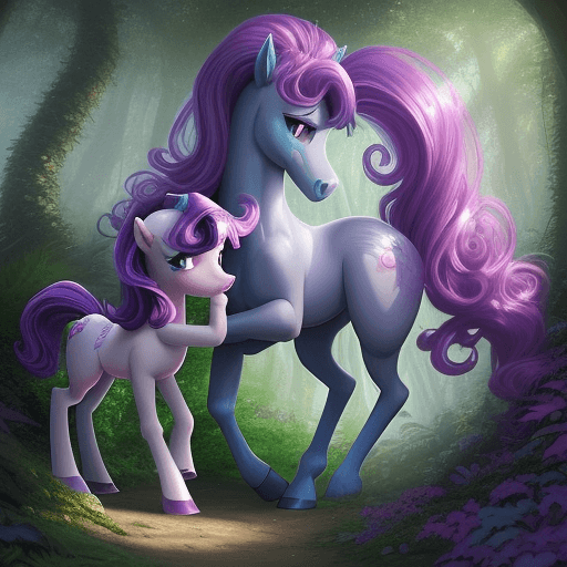 AI generated: Step into the enchanting realm of My Little Pony and imagine a scene where the main characters, incl...