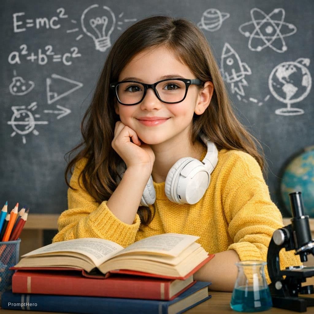 AI generated: A girl is smart 