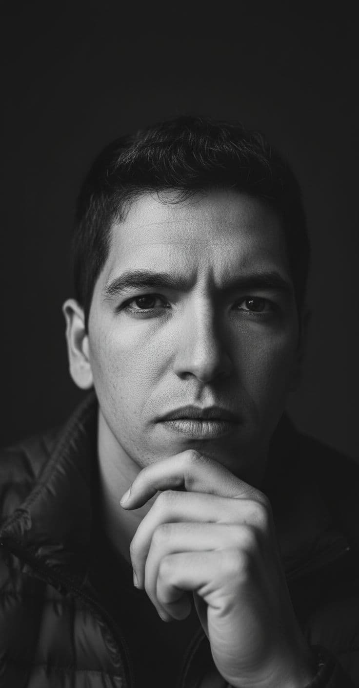 AI generated: high resolution photography, monochrome, evoking the starkness of classic noir with an intimate, psy...