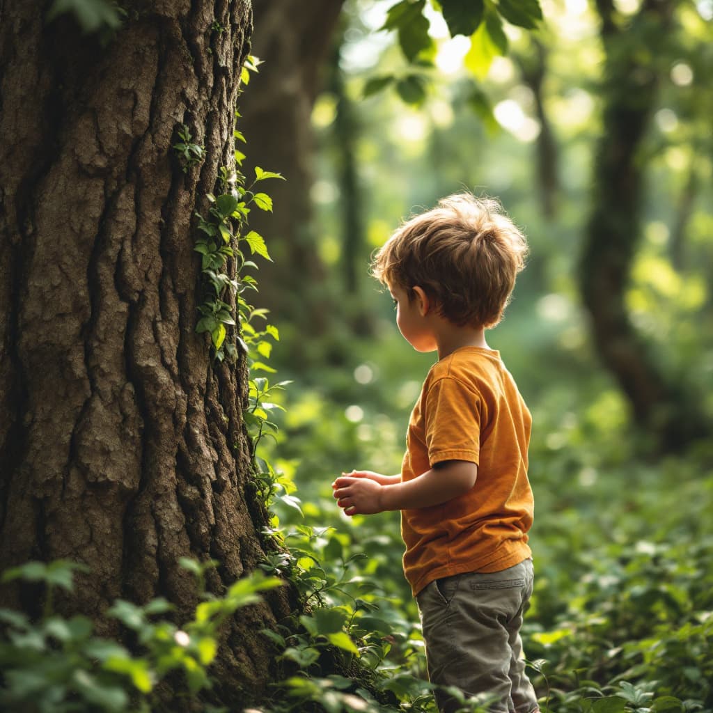 AI generated: boy peeing on a 50-meter tree