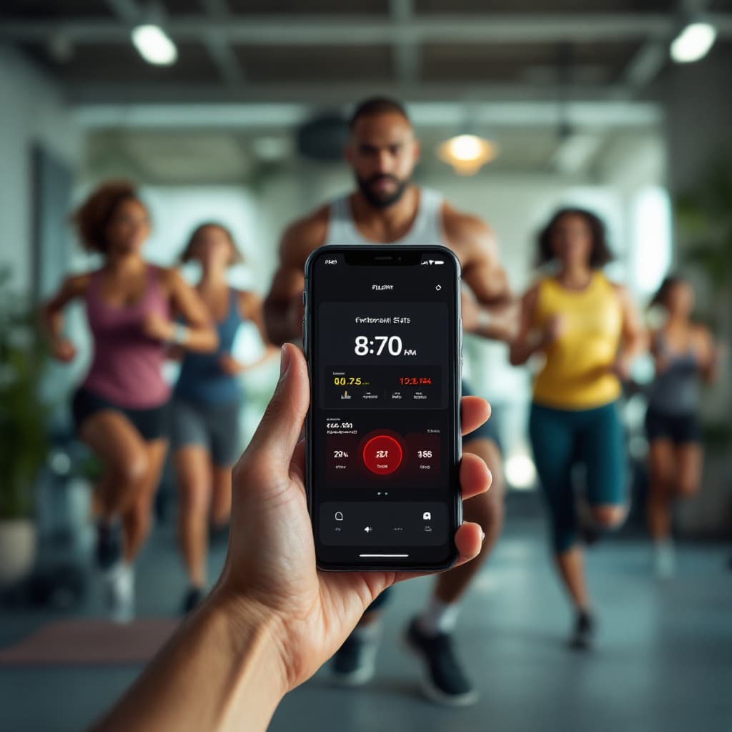 AI generated: A vibrant image of a diverse group of people exercising—running, lifting weights, and doing yoga—wit...