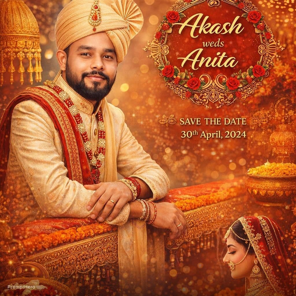 AI generated: INDIAN WEDDING POSTER DESIGN YA WEDDING POSTER

