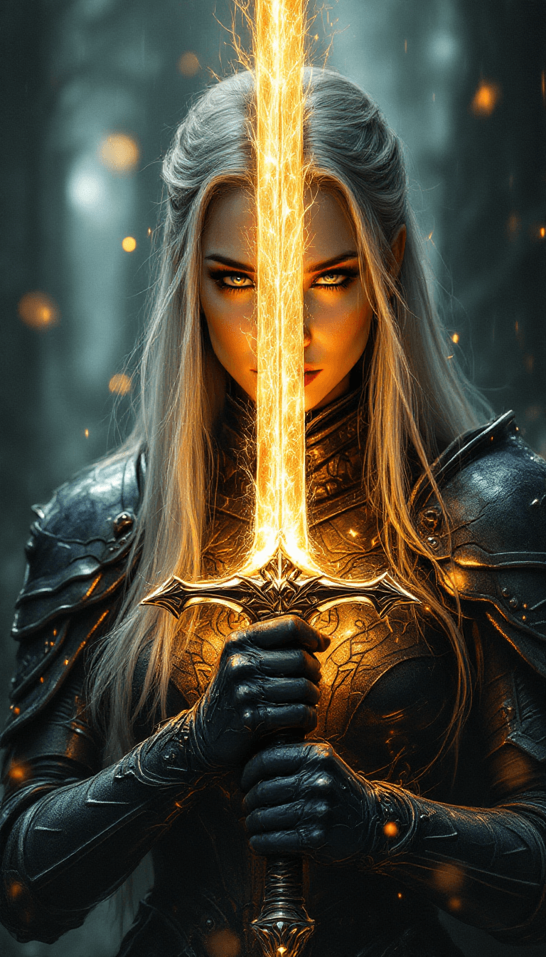 AI generated: a highly detailed, rough-textured color pencil sketch of a fantasy-themed digital artwork featuring ...