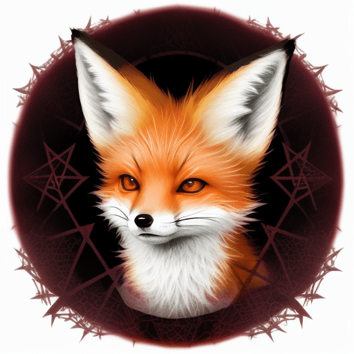 AI generated: little fox with pentagram on head --niji