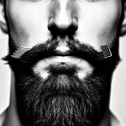 AI generated: high-resolution closeup photo of a man's entire jawline and beard, ends in two points, french fork, ...