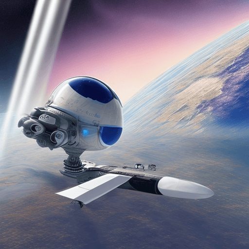 AI generated: Veiculo futurista perfurador adentrando em um planeta