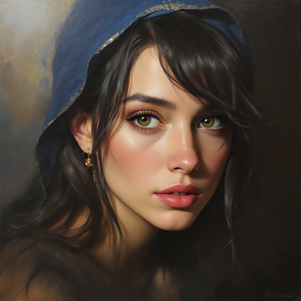 AI generated: pintura al óleo de un retrato de una mujer elfo