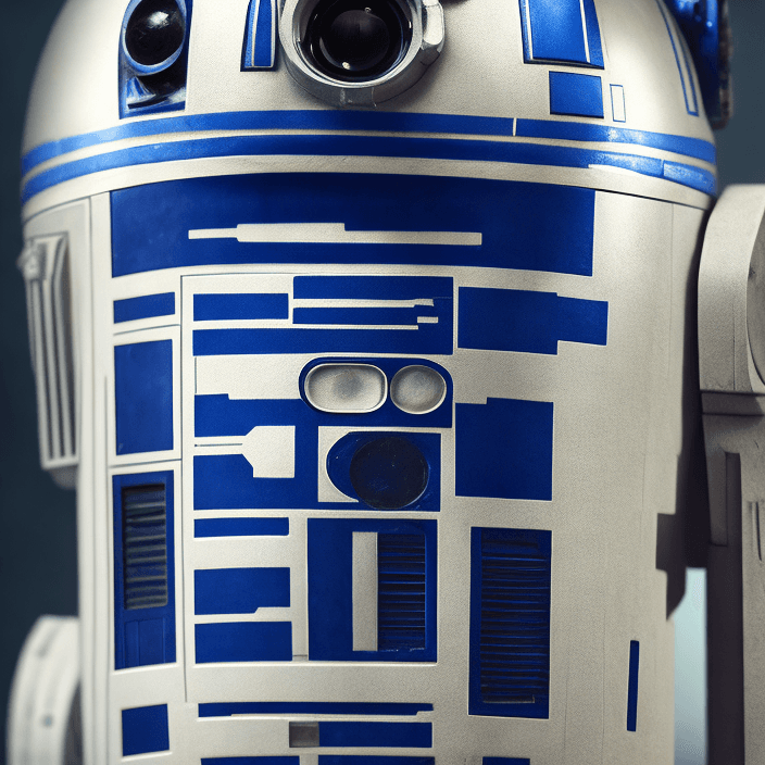 AI generated: High resolution R2D2, 8k, intricate detail, photorealistic, realistic light, wide angle, kinkfolk ph...
