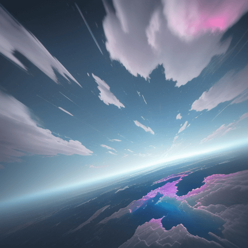 AI generated: The sky split , and it became a rose like paint. Prismatic-blue hyper-realistic 3D image using advan...