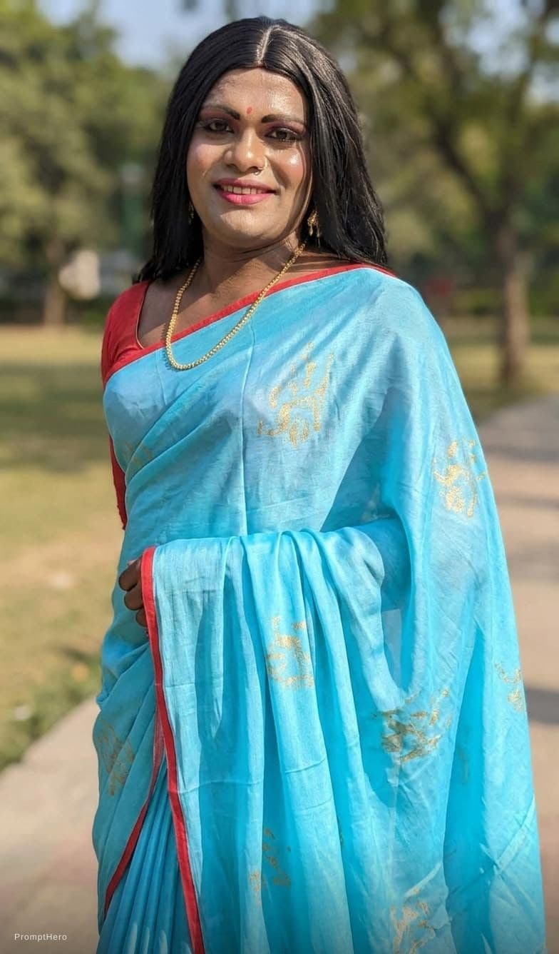 AI generated: Crepe silky saree dressing 
