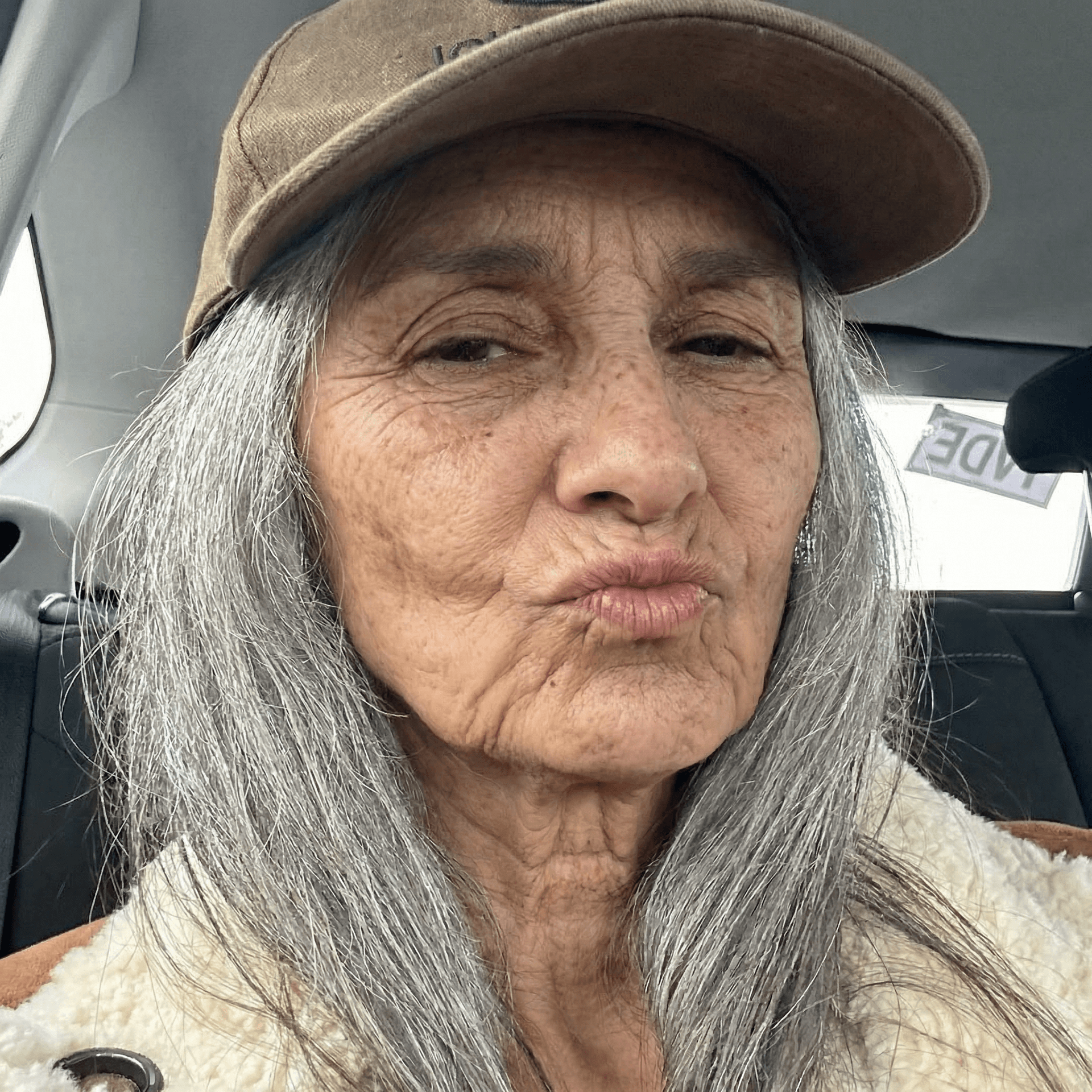 AI generated: 80 years old with gray hair and wrinkles