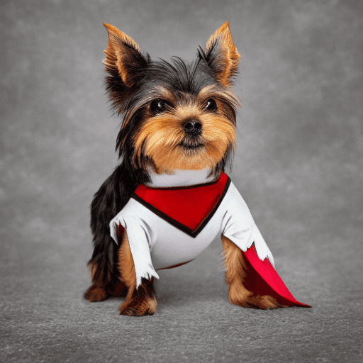 AI generated: there is a small yorkshire terrier dog, black and brown color that is standing, small dog, yorkshire...