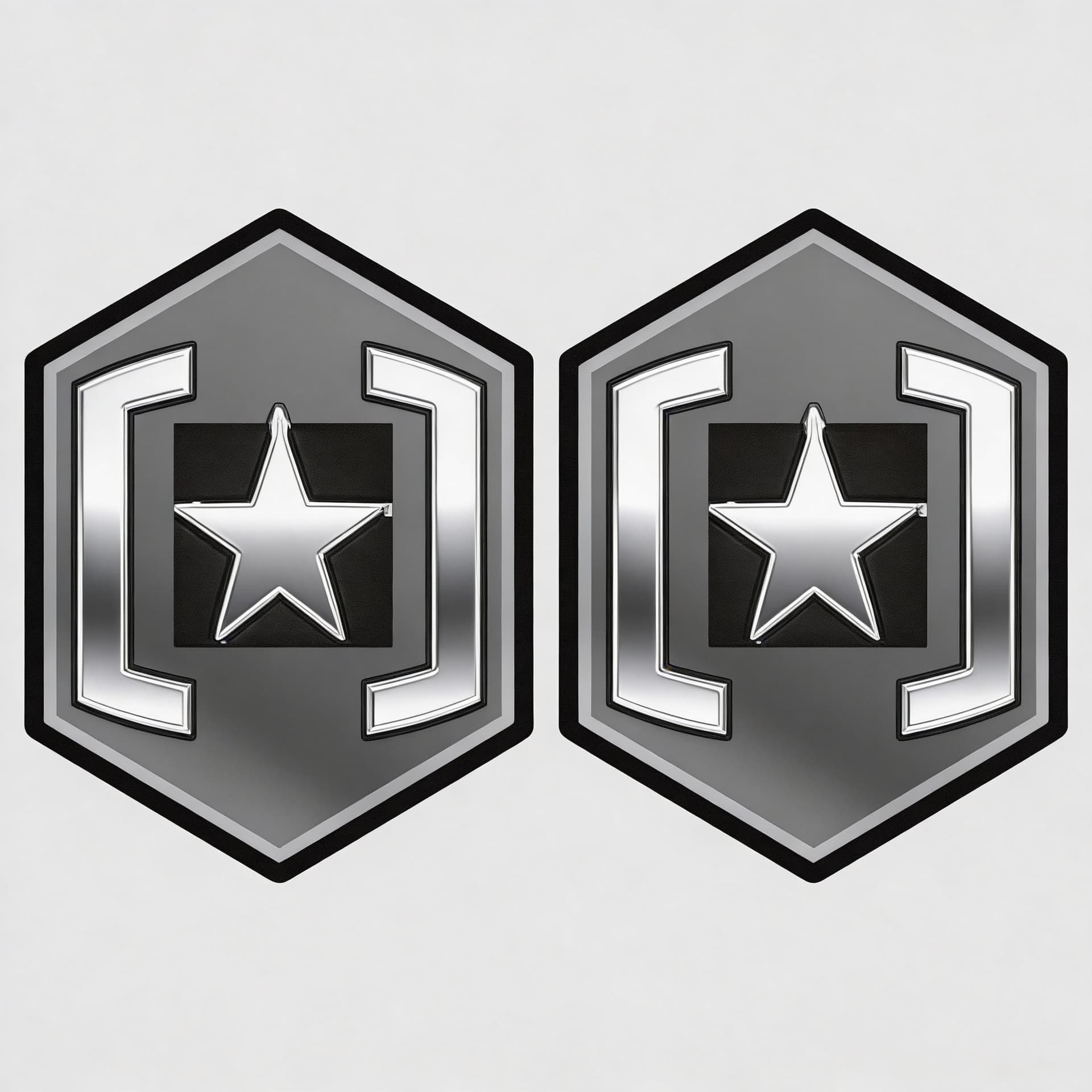 AI generated: Create a Sci-Fi uniform Rank patch. Use the Reference image 1 and create a two patches side by side....
