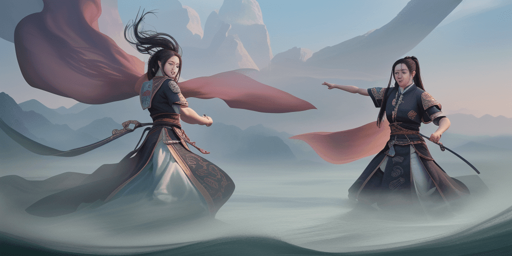 AI generated: a donghua banner, with less than 5 characters, with a lot of detail, high quality image, hyper reali...