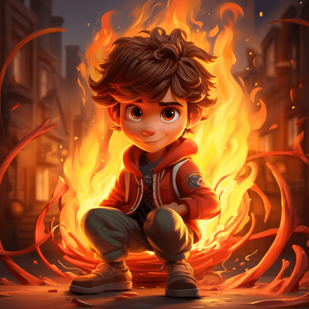 AI generated: cartoon character illustration fire design 