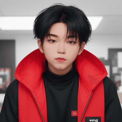 AI generated: Make a same photo replace the TikTok logo with YouTube logo and the man with a 38 year old man weari...