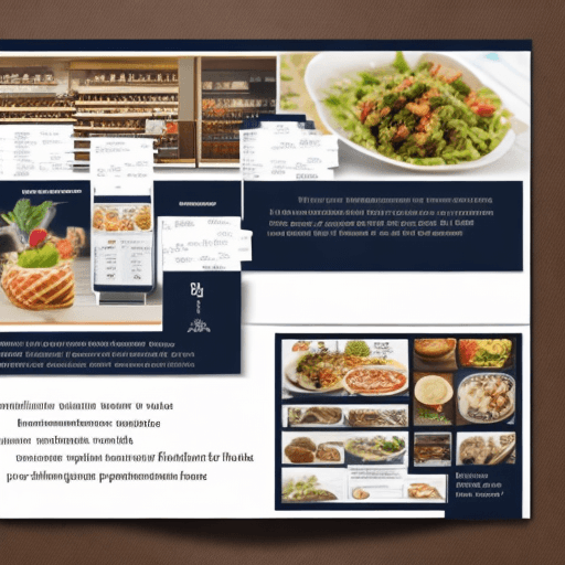 AI generated: photo of brochure ui with following text in point format "Serving perfection: all-in-one restaurant ...