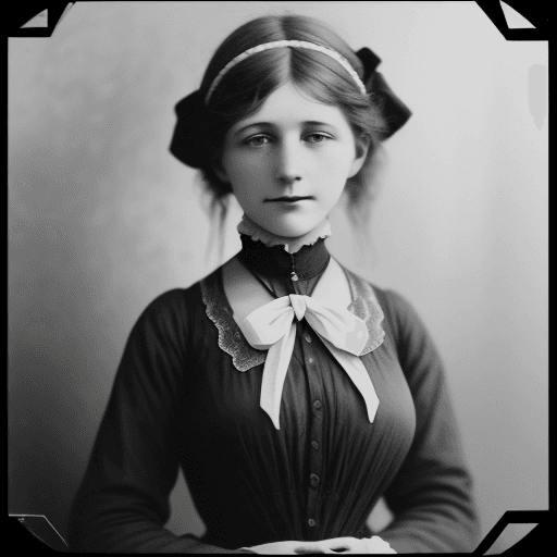 AI generated: photography of a woman in the 1910s, vintage style photography of the 1910s, she is wearing typical ...