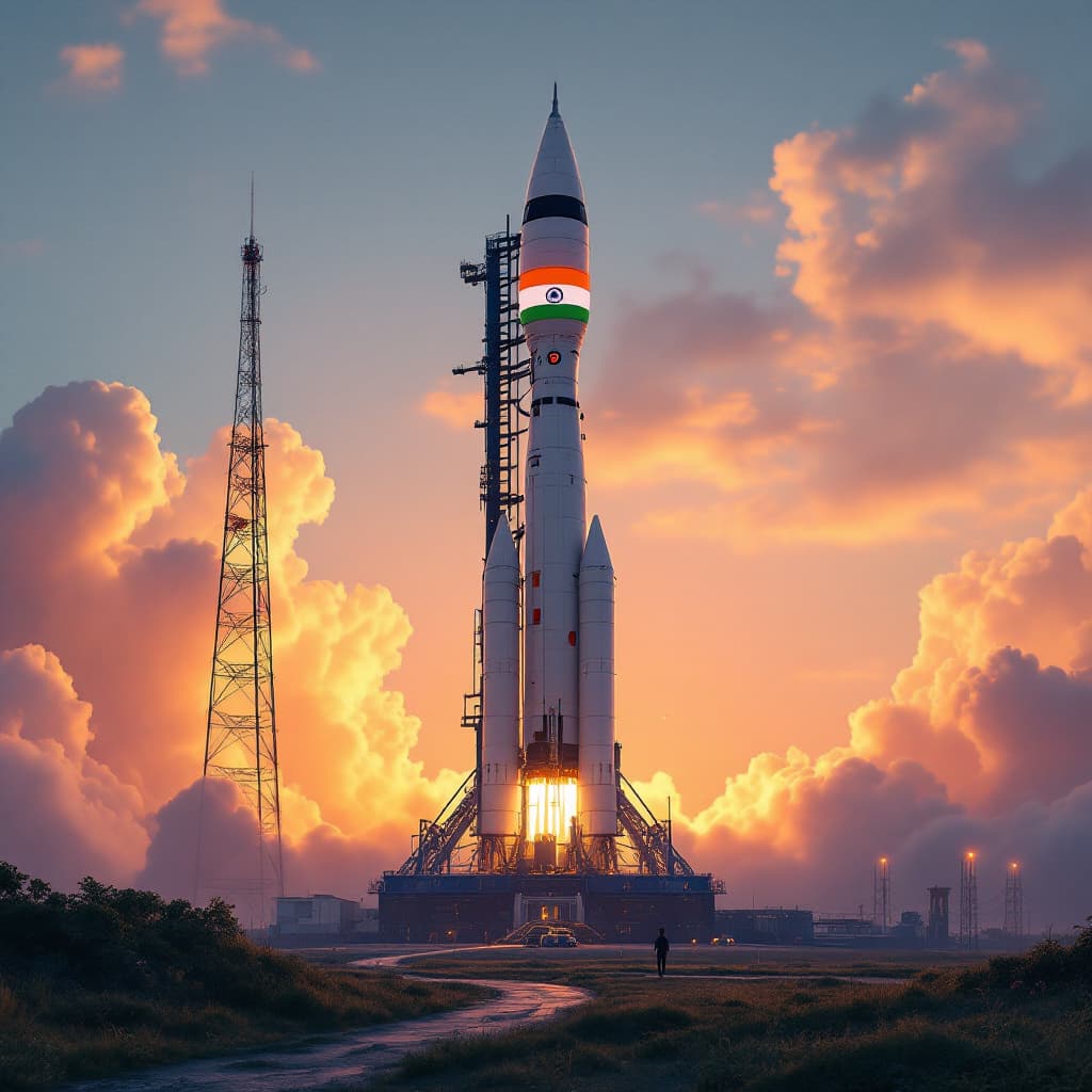 AI generated: ISRO ,india's space agency in its initial phase in 1970's ready to launch the gslv rocket with india...