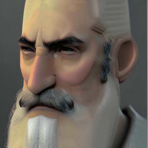 AI generated: The image features an older man, a long white beard and mustache,  He has a stern expression, giving...