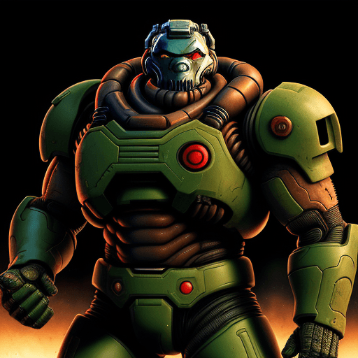 AI generated: doom guy in 2023