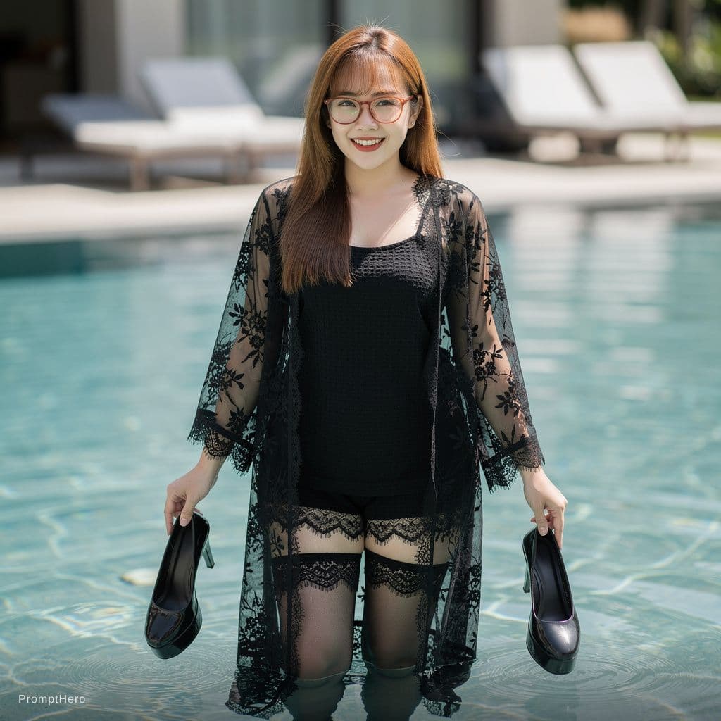 AI generated: A vertical ultra-realistic masterpiece photograph of a cheerful East Asian woman standing in the sha...