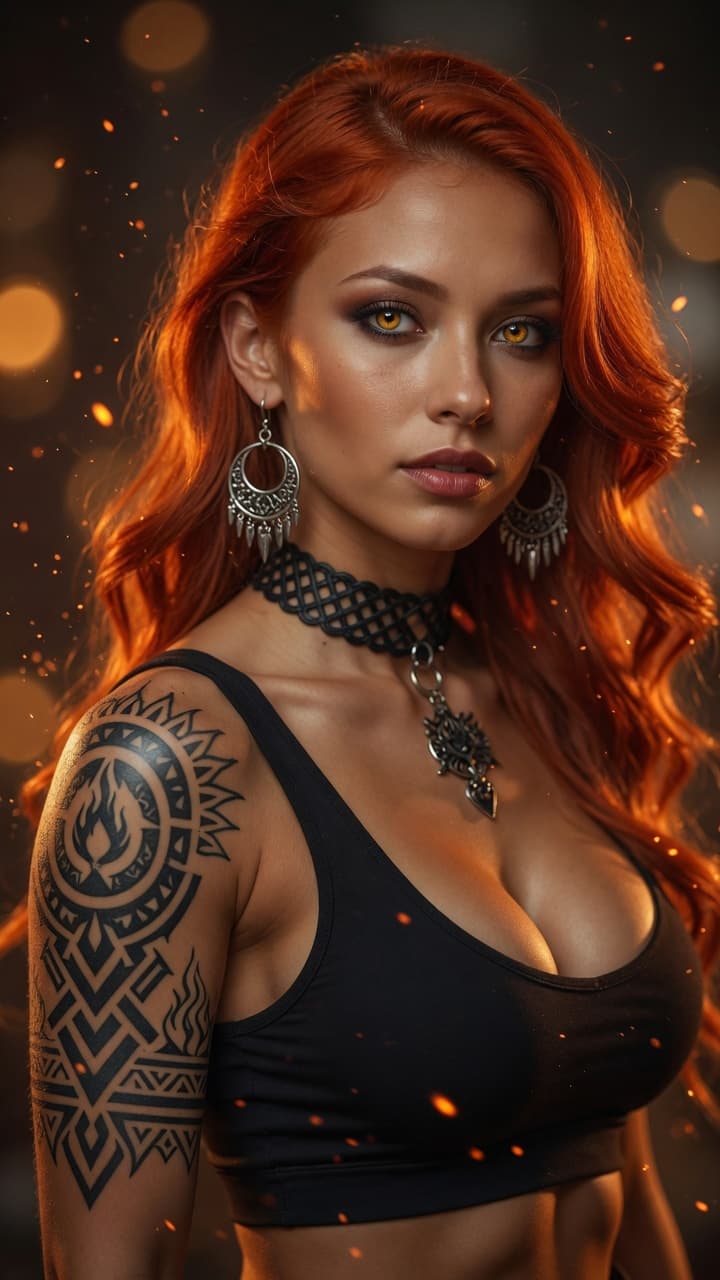 AI generated: Ultra-realistic photography of a stunning young woman, healthy golden tan complexion, thin delicate ...