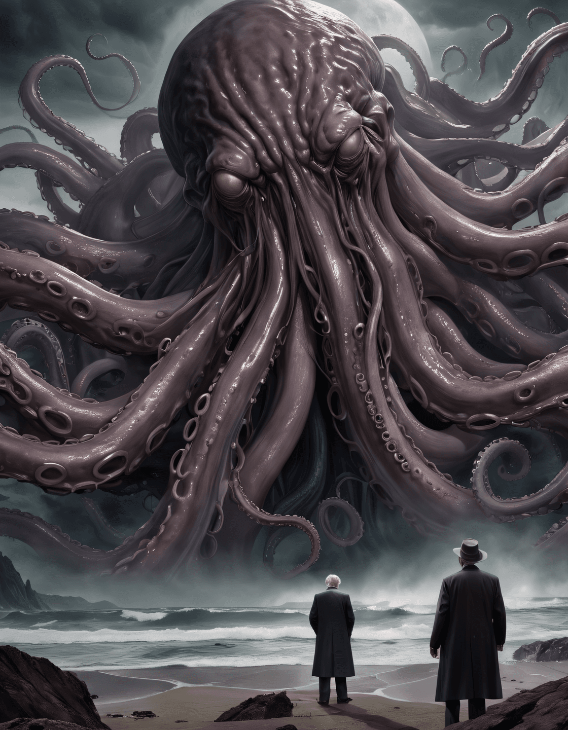 AI generated: Lovecraftian eldritch horror Masterpiece, Best Quality, an old man, 8k, UHD, HDR . Unknowable tentac...