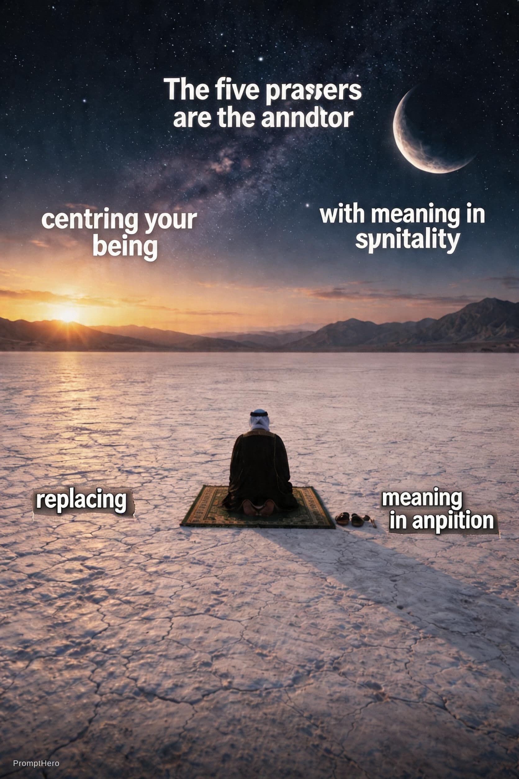 AI generated: please place the following text within the picture, weave it into the picture in a surrealist fashio...