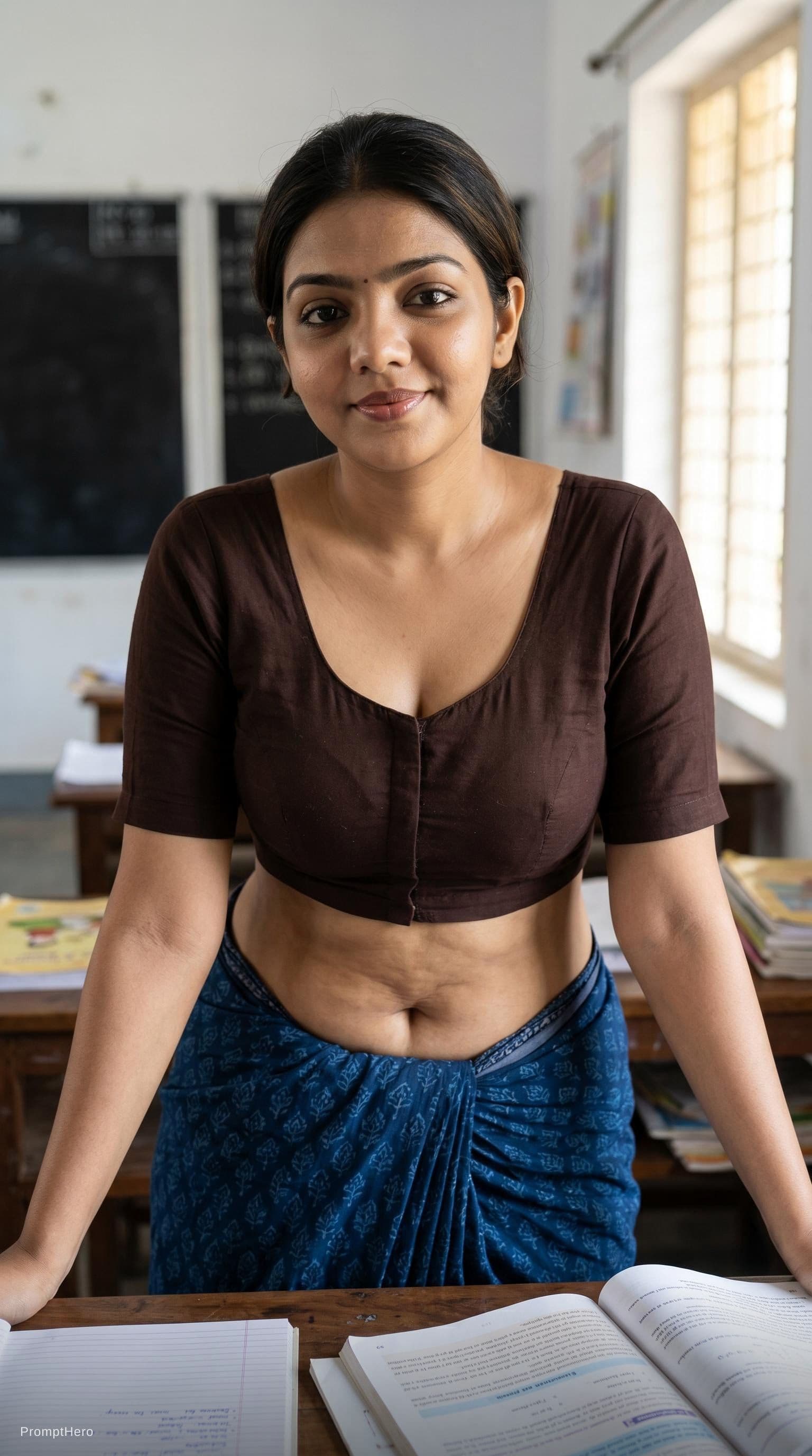 AI generated: Navel girl with realistic skin texture
 deep soft big navel 
Age 28 Erotic Face expression
 She is a...