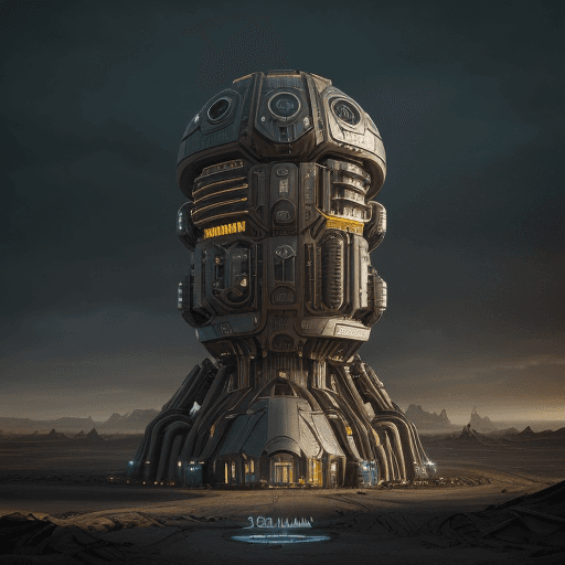 AI generated: A society with architectural structure sequence, quantam concepts, sci-fi, steampunk town, mad maxvi...