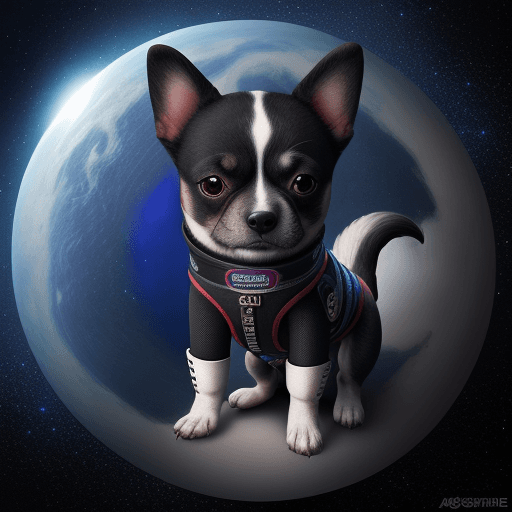 AI generated: perrito  emo en el espacio estelar