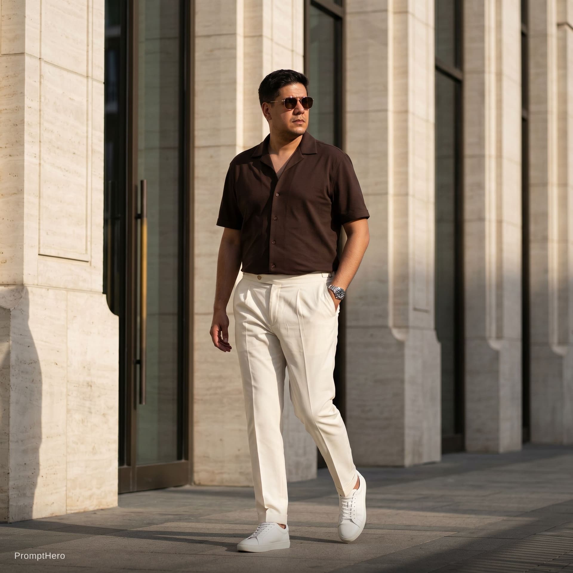 AI generated: Create a full-body, vertical 4:5 aspect ratio, high-fashion street portrait of the uploaded person w...