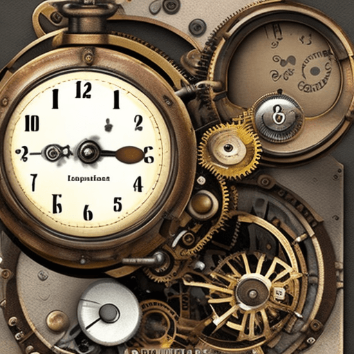 AI generated: high tech countdown timer, video production, curious steampunk devices
