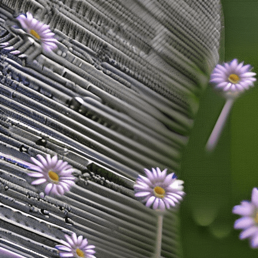 AI generated: close-up photo of a tiny daisy breaking through conscrete on a crowded streetcinematic, hyper realis...